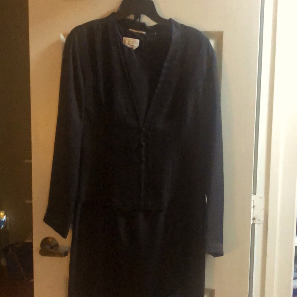 Beautiful black silk dress and jacket. EUC. For a work party or cocktail hour.